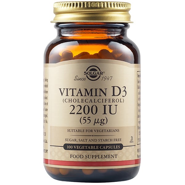 Solgar Vitamin D3 2200IU (55μg), 100veg.caps Solgar Vitamin D3 2200IU (55μg), 100veg.caps